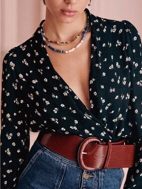 Sezane Abélia Blouse Jacquard Bicolore - Size 36
